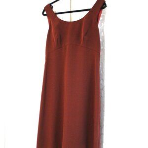 Woman's Donna Ricco Elegant Brown Dress with Bow at Back Size 12